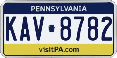 PA license plate KAV8782