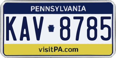 PA license plate KAV8785