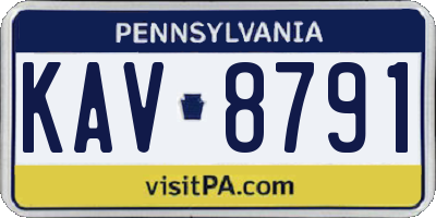 PA license plate KAV8791