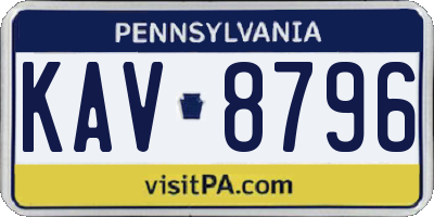 PA license plate KAV8796