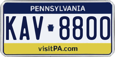 PA license plate KAV8800