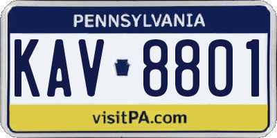 PA license plate KAV8801