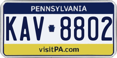 PA license plate KAV8802