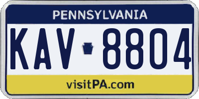 PA license plate KAV8804