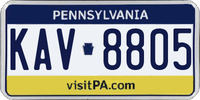 PA license plate KAV8805