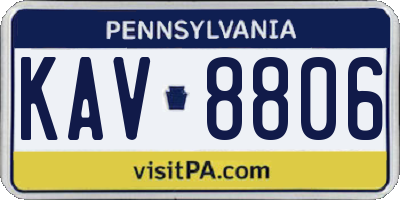 PA license plate KAV8806