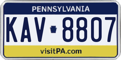 PA license plate KAV8807