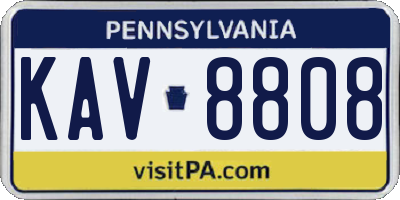 PA license plate KAV8808
