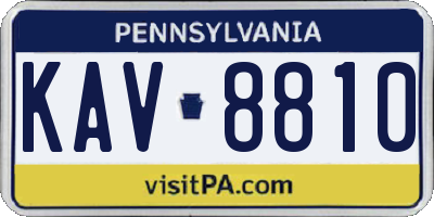 PA license plate KAV8810