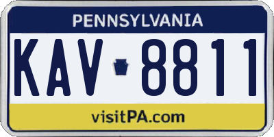 PA license plate KAV8811