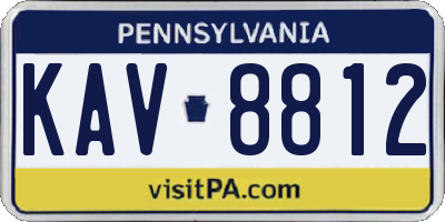 PA license plate KAV8812