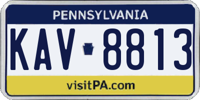 PA license plate KAV8813