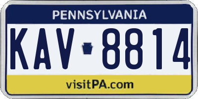 PA license plate KAV8814
