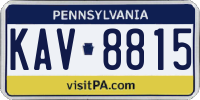PA license plate KAV8815