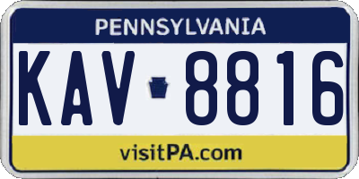 PA license plate KAV8816