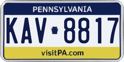 PA license plate KAV8817