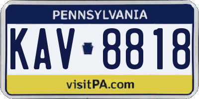 PA license plate KAV8818