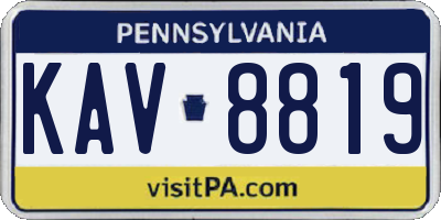PA license plate KAV8819