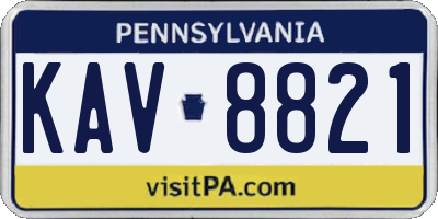 PA license plate KAV8821