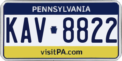 PA license plate KAV8822