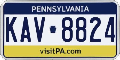 PA license plate KAV8824