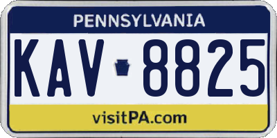 PA license plate KAV8825