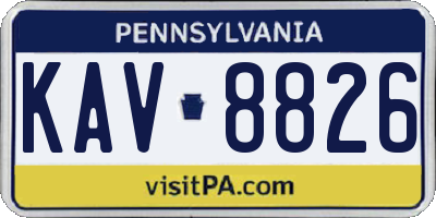 PA license plate KAV8826