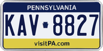 PA license plate KAV8827