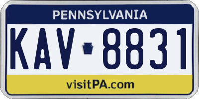 PA license plate KAV8831