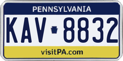 PA license plate KAV8832