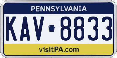 PA license plate KAV8833