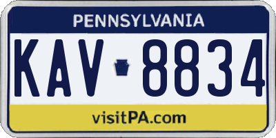 PA license plate KAV8834