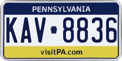 PA license plate KAV8836