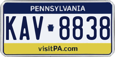 PA license plate KAV8838