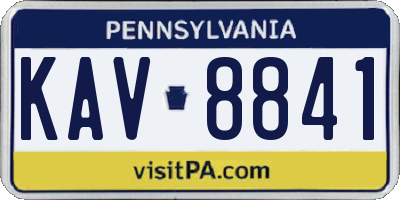 PA license plate KAV8841