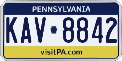 PA license plate KAV8842