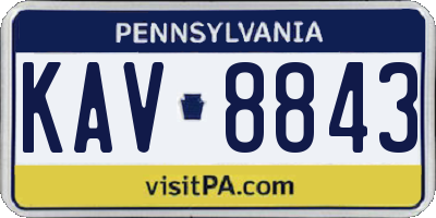 PA license plate KAV8843