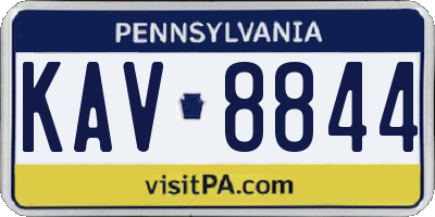 PA license plate KAV8844