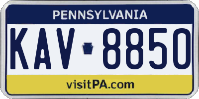 PA license plate KAV8850
