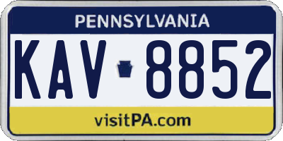 PA license plate KAV8852