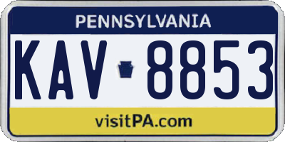 PA license plate KAV8853