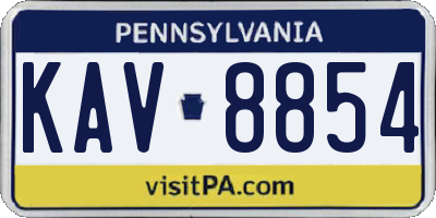PA license plate KAV8854