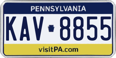 PA license plate KAV8855