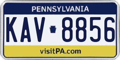 PA license plate KAV8856