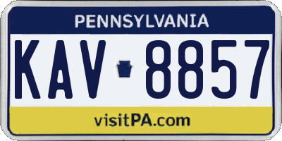 PA license plate KAV8857