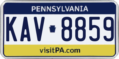 PA license plate KAV8859