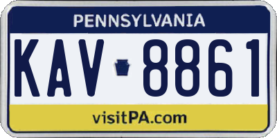 PA license plate KAV8861