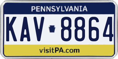 PA license plate KAV8864