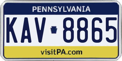 PA license plate KAV8865