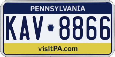 PA license plate KAV8866